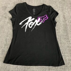 Fox Black Tee with White Logo